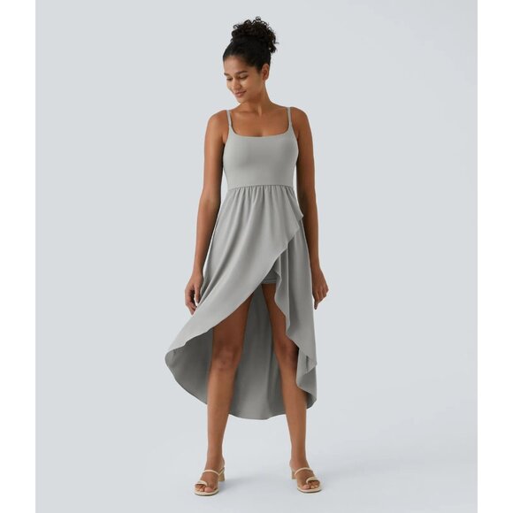 Breezeful™ High Low 2-Piece Pocket Flowy Midi Quick Dry Casual Dress NWT Large - Picture 1 of 8